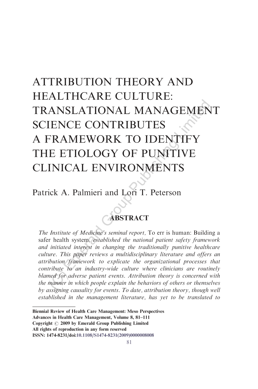 attribution theory pdf
