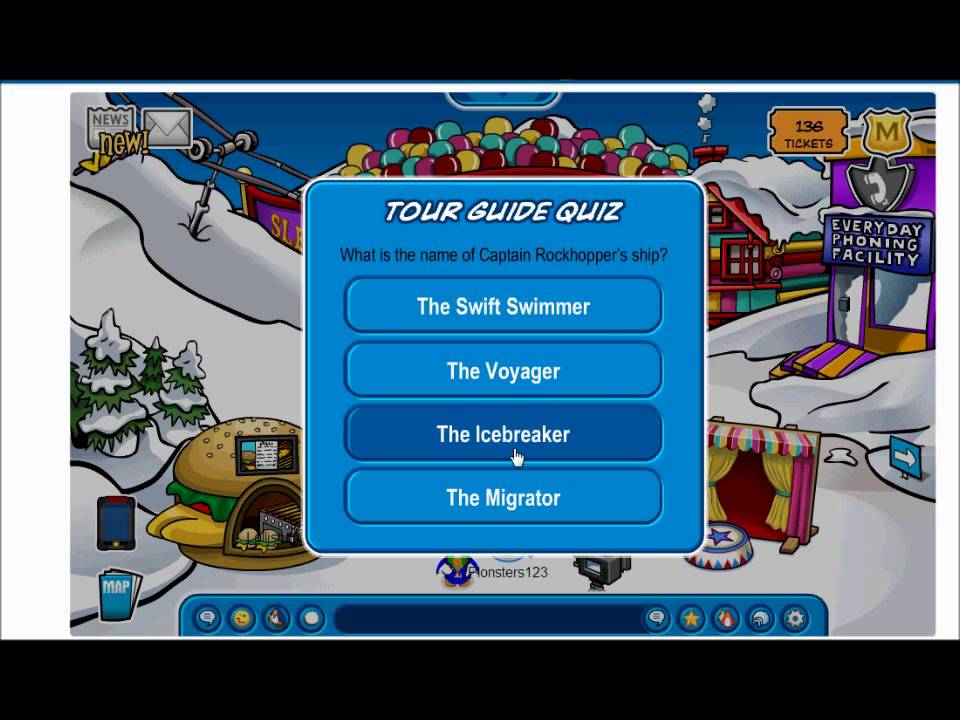 club penguin tour guide answers