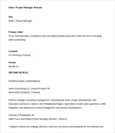 company resume sample format