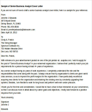 business analyst cover letter pdf
