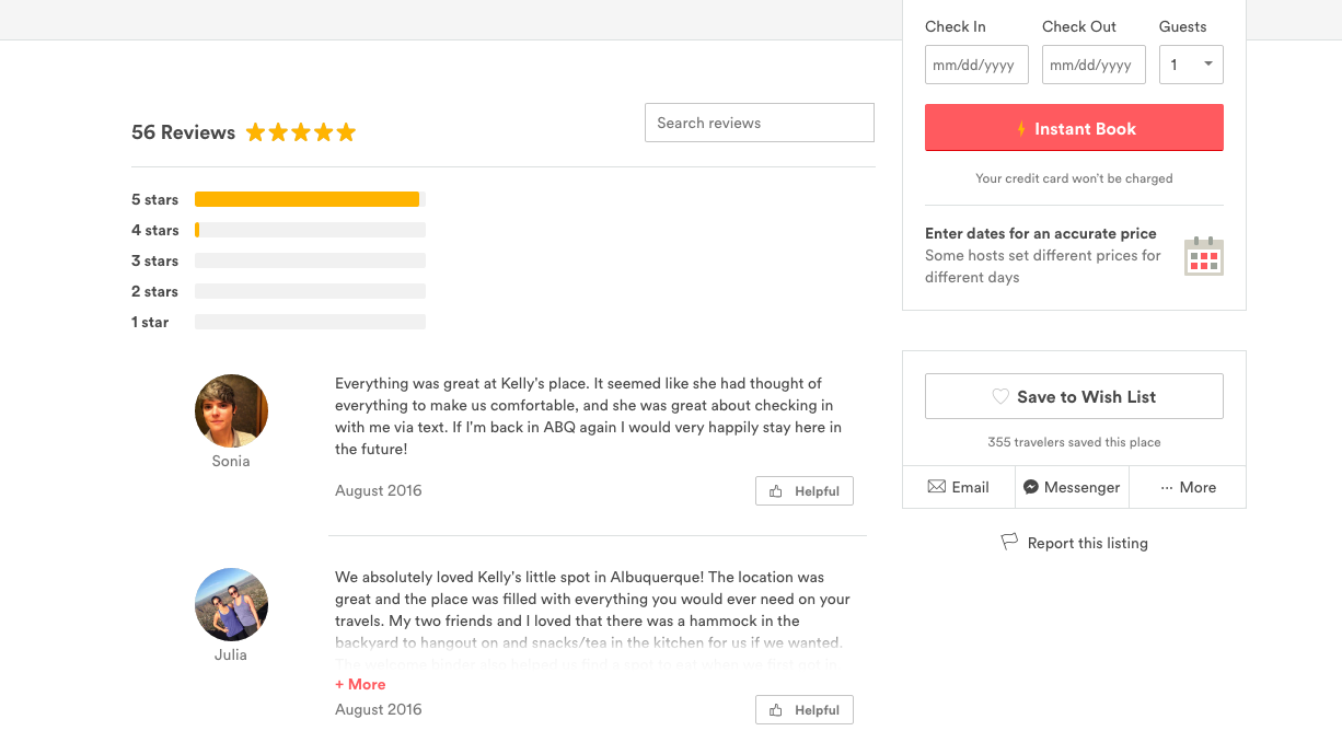 airbnb reviews for hosts sample