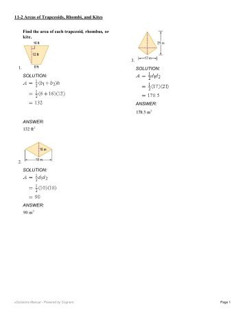 area of a kite worksheet pdf