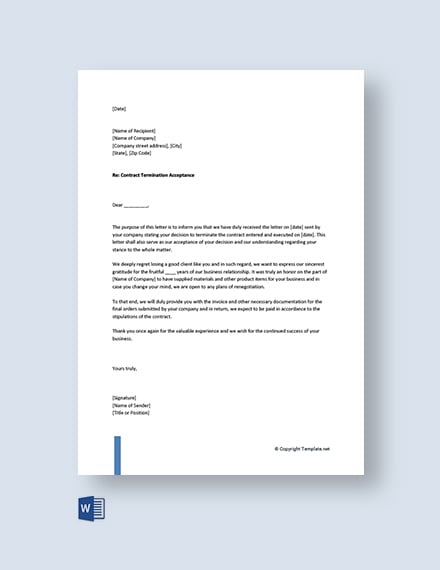 contract acceptance letter sample