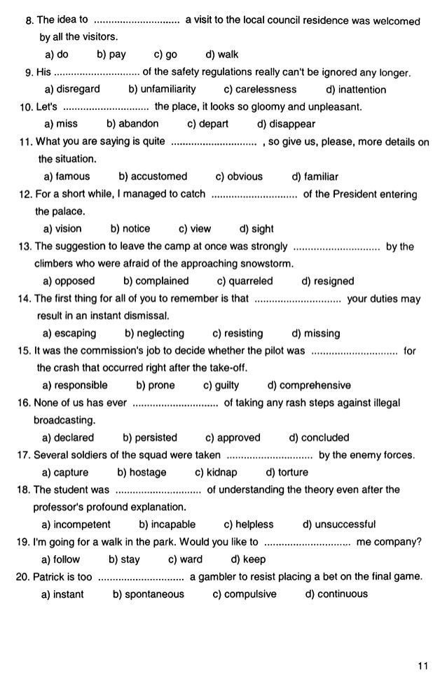 advanced english vocabulary exercises pdf