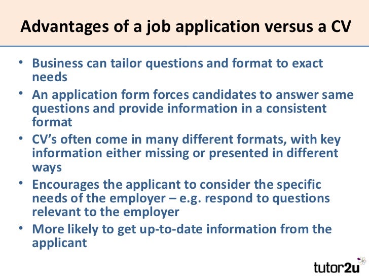 advantage and disadvantage application form