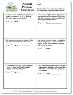 area and perimeter word problems 4th grade pdf