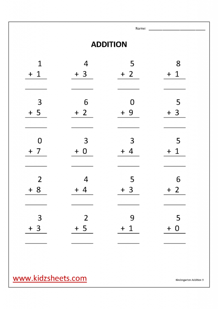 addition and subtraction worksheets pdf kindergarten